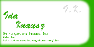 ida knausz business card